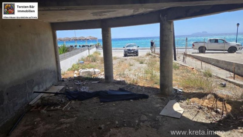 Kookinos Pirgos Kreta Kokkinos Pirgos unfertiges Geschäftsgebäude mit Wohnungen direkt am Meer Gewerbe kaufen